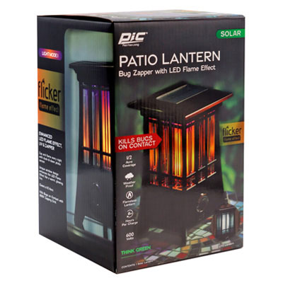 PIC Solar Powered Patio Insect Killer Bug Zapper Lantern - PLP11722