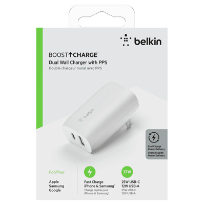 Belkin BoostCharge Dual Wall Charger with PPS 37W - PWR11260