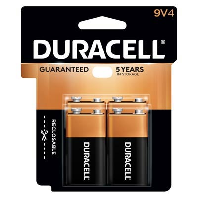 Duracell Coppertop 9V 9V, 6LR61 Alkaline Battery - 4 Pack - Main Image