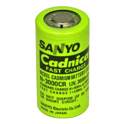 Sanyo C NiCD Flat Top Industrial Rechargeable Cell