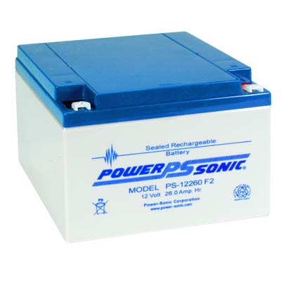 Power Sonic 12V 26AH AGM SLA Battery with F2 Terminals