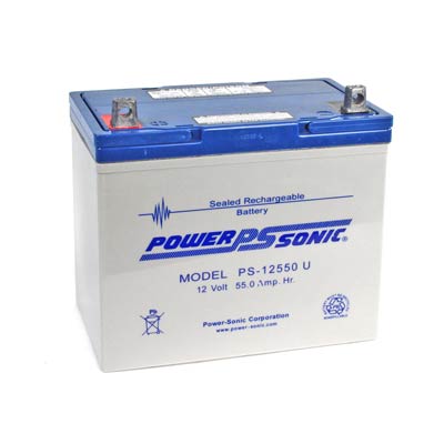 Power Sonic 12V 55AH AGM SLA Battery with P Terminals
