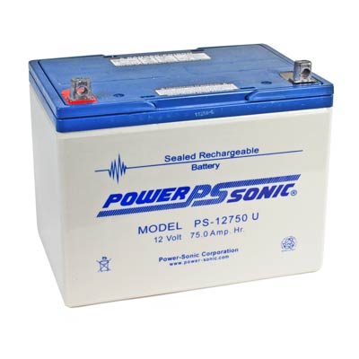 Power Sonic 12V 75AH AGM Sealed Lead Acid (SLA) Battery with P Terminals