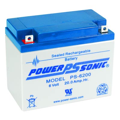 Power Sonic 6V 20AH AGM SLA Battery with NB Terminals