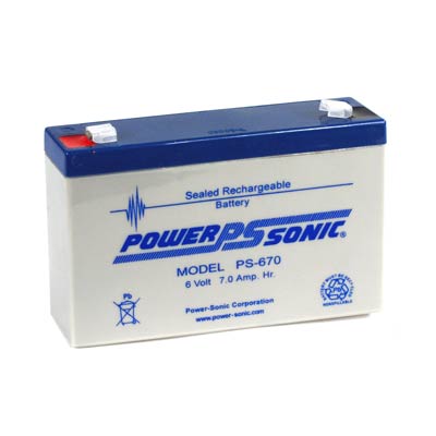 Power Sonic 6V 7AH AGM SLA Battery with F1 Terminals - Main Image