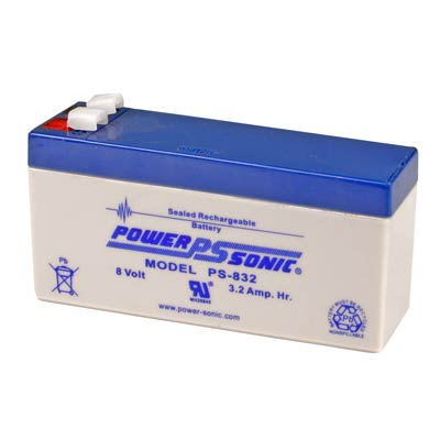 Power Sonic 8V 3.2AH AGM Sealed Lead Acid (SLA) Battery with F1 Terminals