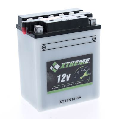 Xtreme High Performance 12N14-3A 12V 128CCA Flooded Powersport Battery - Main Image
