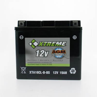 Xtreme 16CL-B-BS 12V 230CCA AGM Powersport Battery - Main Image