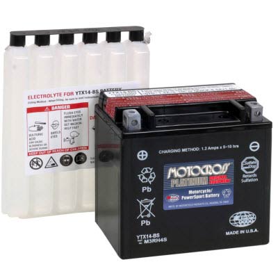 Yuasa 14-BS 12V 200CCA Store-Activated Flooded Powersport Battery - Main Image