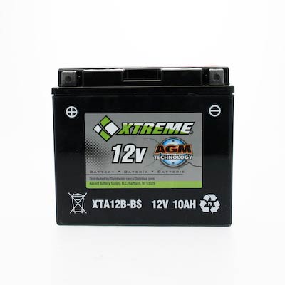 Xtreme 12B-BS 12V 175CCA AGM Powersport Battery