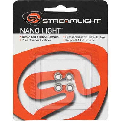 Streamlight 1.5V Nano Light Alkaline Button Cell Battery - 4 Pack