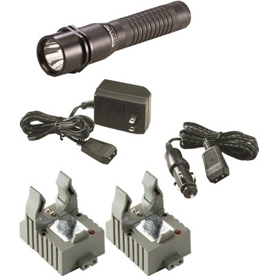 Streamlight Strion 375 Lumen Rechargeable Flashlight with 2 AD/DC Chargers and Holders - STR74302