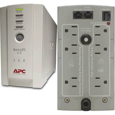 APC Back-UPS CS 350VA 6-Outlet UPS Battery Backup and Surge Protector - APCBK350