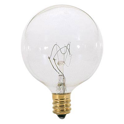 25W E12 Base G16.5 Clear (Transparent) Light Bulb 2 Pack