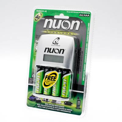 Nuon AA Rechargeable NiMH 1HR Charger with 4 Pack AA Batteries - Main Image