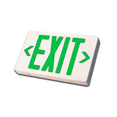 Green LED Exit Sign with NICAD Battery Back Up - Main Image