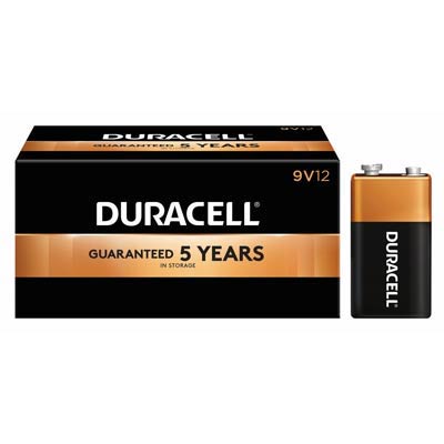 Duracell Coppertop 9V 9V, 6LR61 Alkaline Battery - 12 Pack
