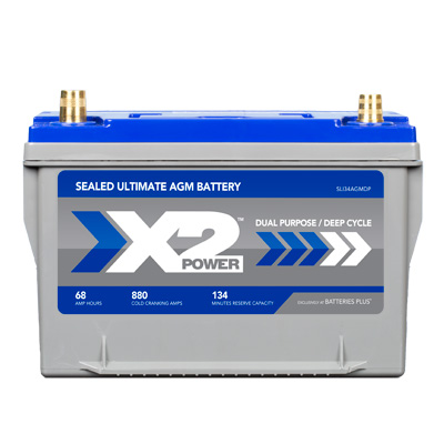 X2Power Premium AGM 880CCA BCI Group 34 Car and Truck Battery