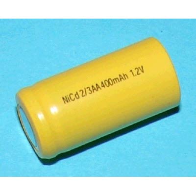 Dantona 1.2V 400mAh NiCD Industrial Rechargeable Cell - NUN2/3AA-2