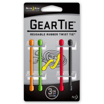 Gear Tie 3in Assortment - 4 Pack