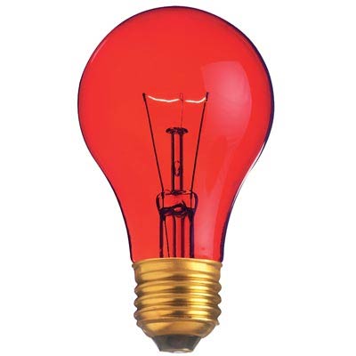 Satco 25W E26 A19 Clear Incandescent Bulb - Red - INC10139