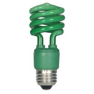 13W Green Spiral CFL Bulb - Main Image