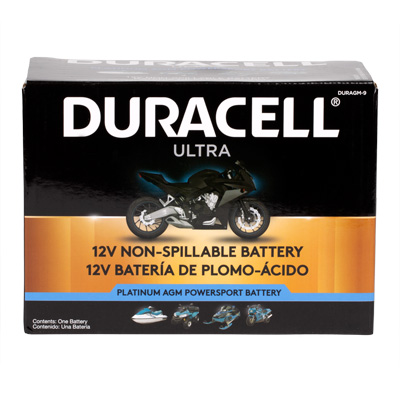 Duracell Ultra 9-BS 12V 120CCA AGM Powersport Battery - Main Image
