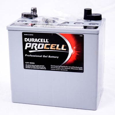 Duracell ProCell 12V 50AH GEL SLA Battery with P Terminals - Main Image