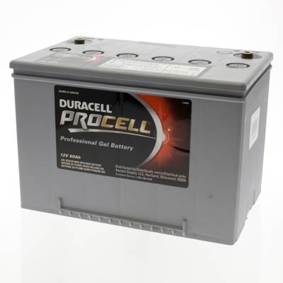 Duracell ProCell 12V 60AH GEL Sealed Lead Acid (SLA) Battery with M8 Insert Terminals - SLAG12-60C
