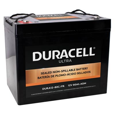 Duracell Ultra 12V 80AH General Purpose AGM SLA Battery with M6 Insert Terminals