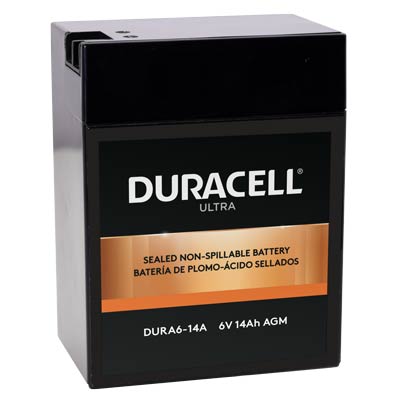 Duracell Ultra 6V 14AH General Purpose AGM SLA Battery with Polarized Termina - Main Image