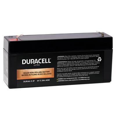 Duracell Ultra 6V 3.3AH General Purpose AGM SLA Battery with F1 Terminals - Main Image