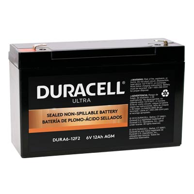 Duracell Ultra 6V 12AH General Purpose AGM SLA Battery with F2 Terminals