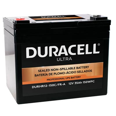 Duracell Ultra 12V 35AH AGM High Rate Sealed Lead Acid (SLA) Battery with M6, C Terminals - DURHR12-150