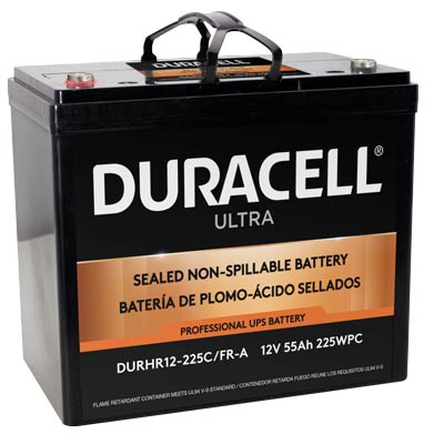 Duracell Ultra 12V 55AH AGM High Rate Sealed Lead Acid (SLA) Battery with M6, C Terminals