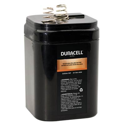 Duracell Ultra 6V 5AH General Purpose AGM SLA Battery with Spring Terminals