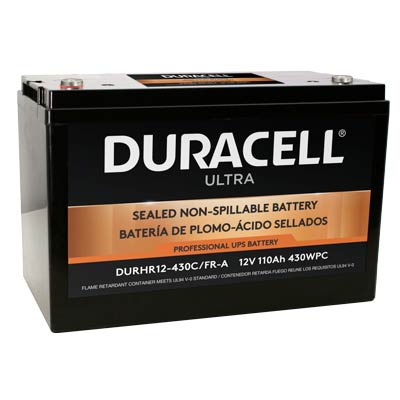 Duracell Ultra 12V 110AH AGM High Rate SLA Battery with M6, C Terminals - Main Image