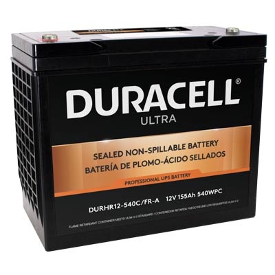 Duracell Ultra 12V 155AH AGM High Rate Sealed Lead Acid (SLA) Battery with M6, C Terminals - DURHR12-540