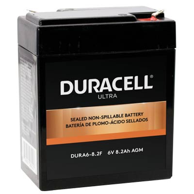 Duracell Ultra 6V 8.2AH General Purpose AGM SLA Battery with F1 Terminals - Main Image