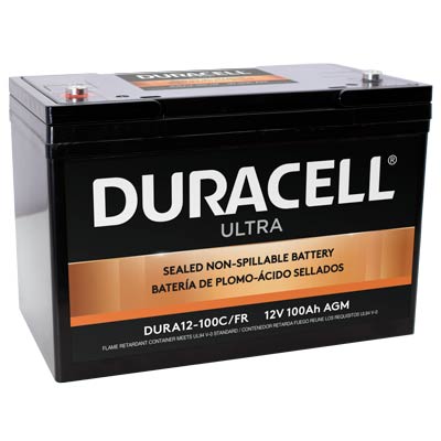 Duracell Ultra 12V 100AH General Purpose AGM SLA Battery with M6 Insert Termina - Main Image