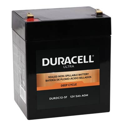Duracell Ultra 12V 5AH Deep Cycle AGM SLA Battery with F1 Terminals - Main Image