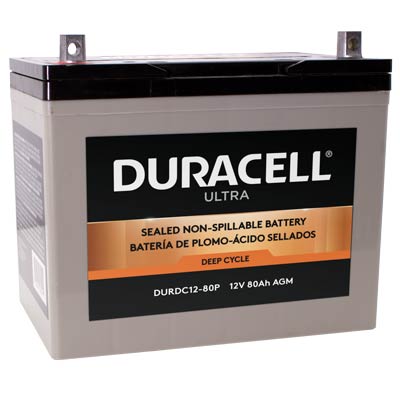 Duracell Ultra 12V 80AH Deep Cycle AGM SLA Battery with P Terminals   - Main Image
