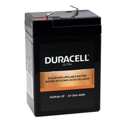 Duracell Ultra 6V 5AH General Purpose AGM SLA Battery with F1 Terminals - Main Image
