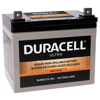 Duracell Ultra 12V 35AH Deep Cycle AGM SLA Battery with J Terminals