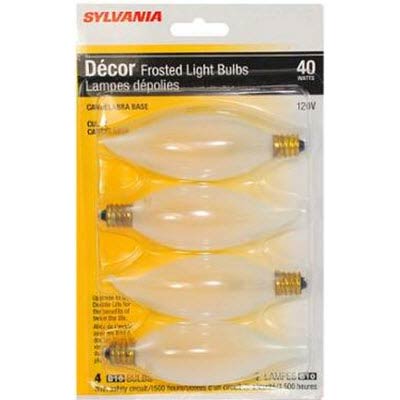 40W Inside Frosted Bent Tip Candle E12 Light Bulb 4 Pack - Main Image