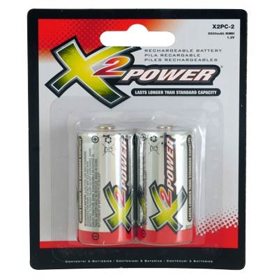 X2Power Rechargeable C Nickel Metal Hydride Batteries - 2 Pack