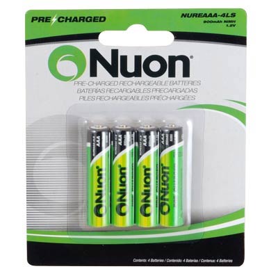 Nuon 1.2V AAA, LR03 Nickel Metal Hydride Rechargeable Battery - 4 Pack