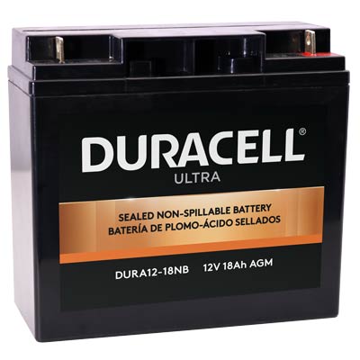 Duracell Ultra 12V 18AH General Purpose AGM SLA Battery with M6 Nut and Bolt T