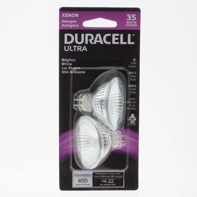 Duracell Ultra 35W MR16 1.88 Inch Soft White Halogen Bulb - 2 Pack
