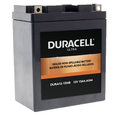 Duracell Ultra 12V 13AH General Purpose AGM Sealed Lead Acid Battery with M6 Nut and Bolt Terminals - SLAA12-13NB